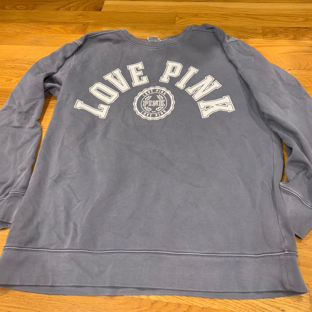 comfy grey PINK crewneck